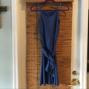 Ann Taylor Blue Striped Casual Dress